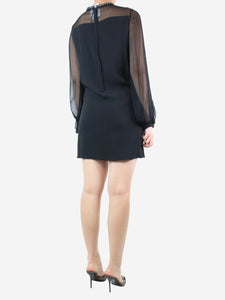 Givenchy Black bejewelled sheer sleeved dress - size UK 12