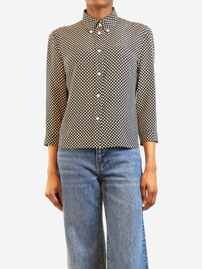 Navy polka dot blouse - size UK 8 Tops Prada 