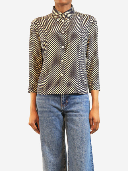 Navy polka dot blouse - size UK 8 product image