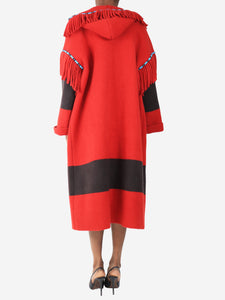 Alanui Red fringed hooded coat - size XS