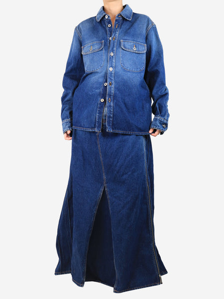 Blue denim maxi dress - size M product image