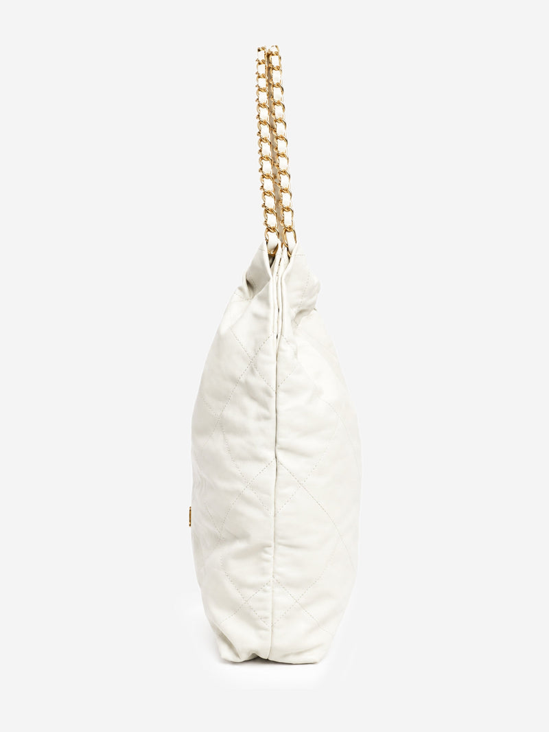 White calfskin quilted Large 22 shoulder bag Shoulder bags Chanel 