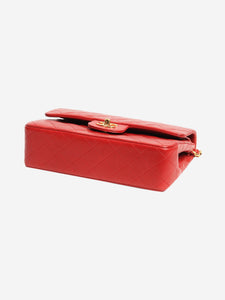 Chanel Red vintage 1986 small lambskin Classic Double Flap bag
