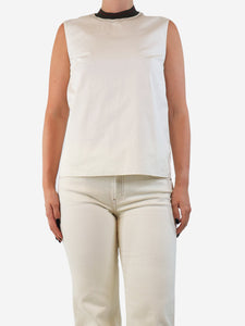 Roksanda Cream sleeveless top - size UK 8