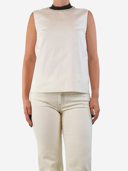 Cream sleeveless top - size UK 8 product image