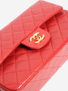 Chanel Red vintage 1986 small lambskin Classic Double Flap bag