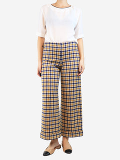 Multicolour check wool trousers - size UK 10 Trousers Selina Blow 