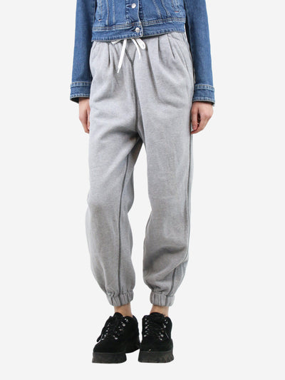 Grey cotton cuffed joggers - size UK 4 Trousers Miu Miu 