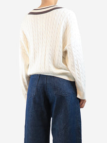 White cable-knit cricket jumper - size S Knitwear Brunello Cucinelli 