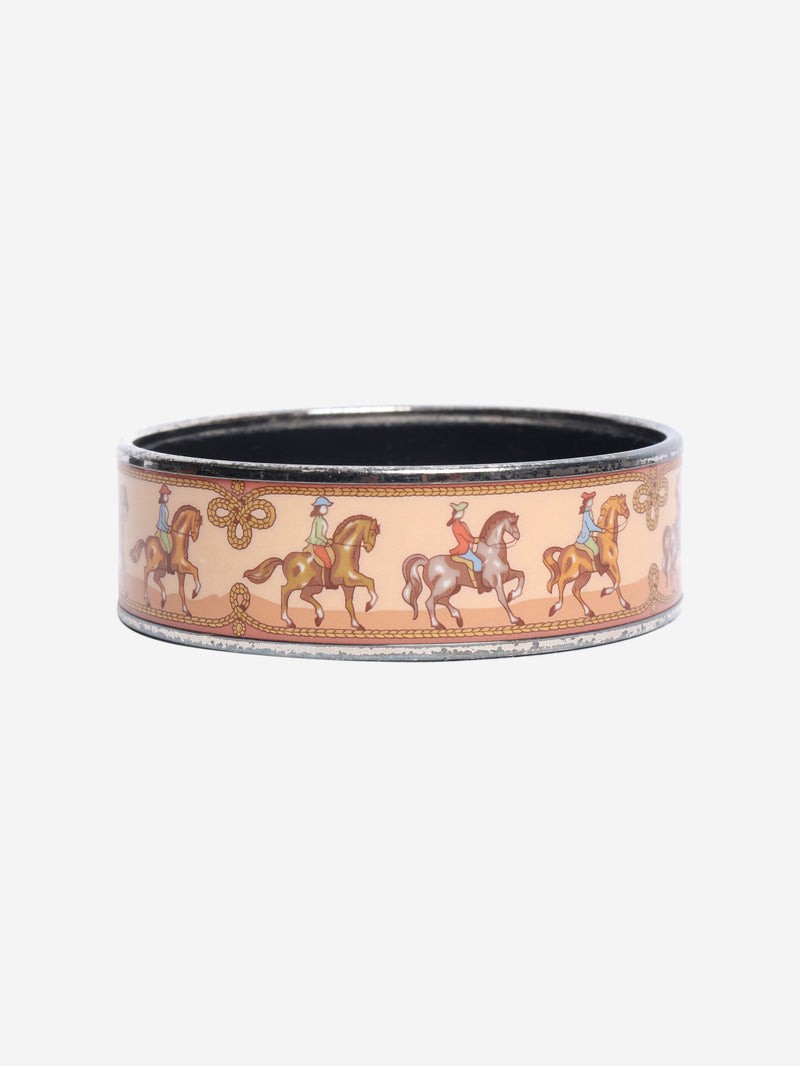 Brown horse motif enamel bangle Bracelets Hermes 