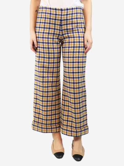 Multicolour check wool trousers - size UK 10 Trousers Selina Blow 