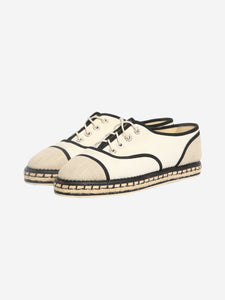 Chanel Neutral Derby espadrille shoes - size EU 41.5