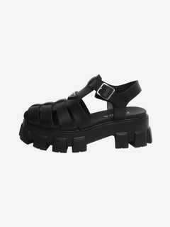 Black platform sandals - size UK 7 Flat Sandals Prada 
