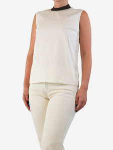 Roksanda Cream sleeveless top - size UK 8