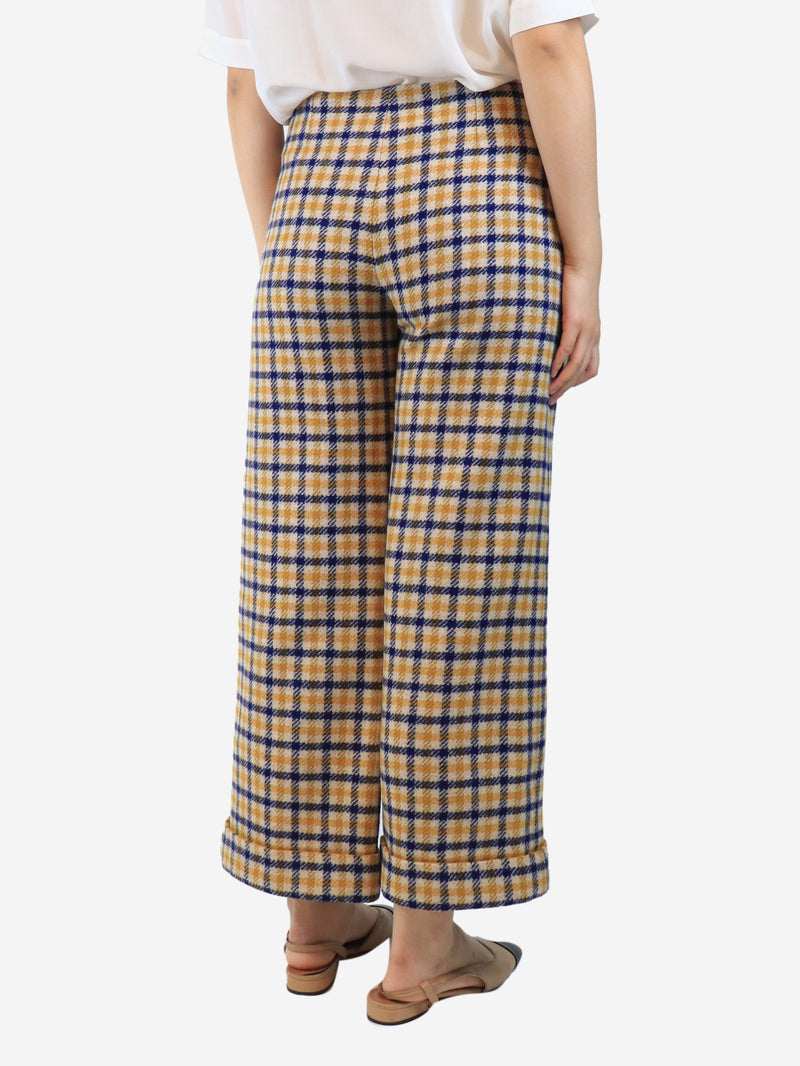 Multicolour check wool trousers - size UK 10 Trousers Selina Blow 
