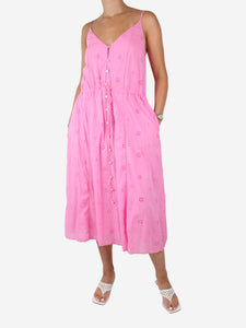 Velvet Pink sleeveless floral midi dress - size XS