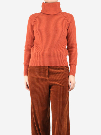 Rust ribbed roll-neck jumper - size L Knitwear PALU 