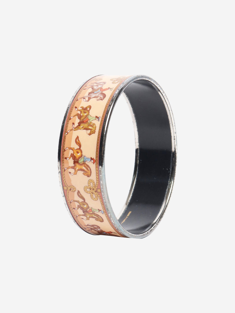 Brown horse motif enamel bangle Bracelets Hermes 