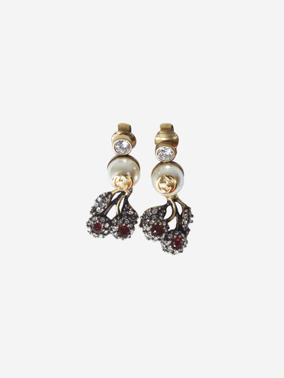 Silver embellished pearl clip-on earrings Earrings Gucci 