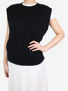 Rae Rae Black sleeveless fine knit cashmere jumper - size UK 10