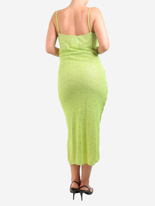 self-portrait Green sequin strap dress - size UK 12