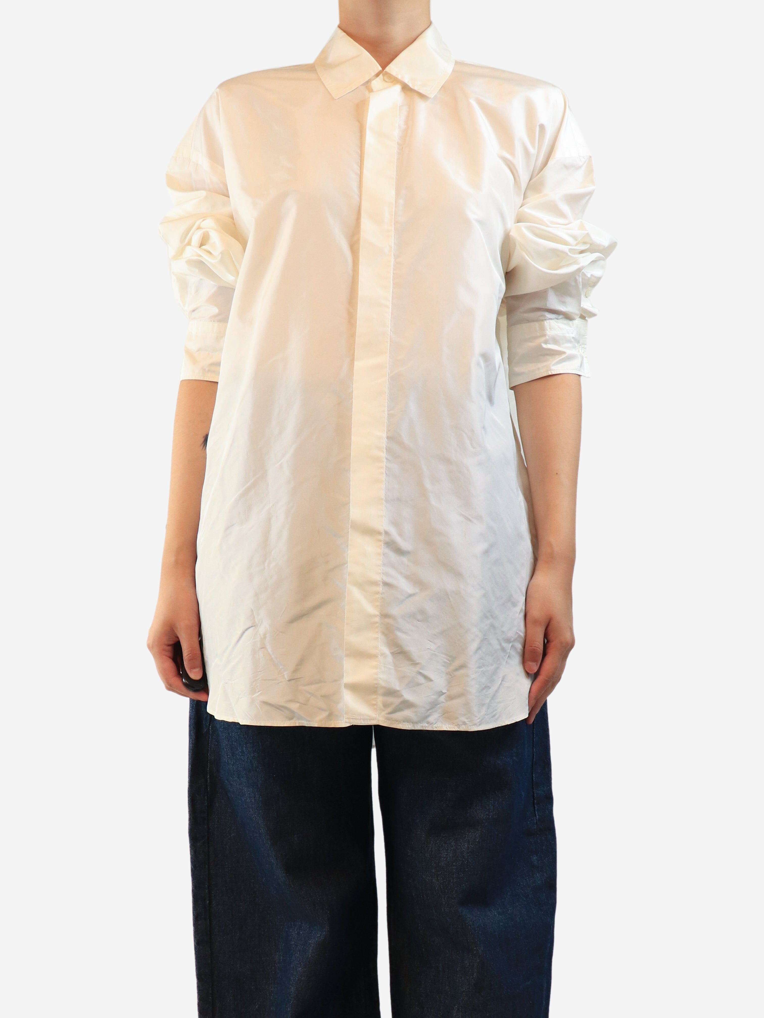 Cream silk shirt - size UK 8 Tops Sofie D'Hoore 