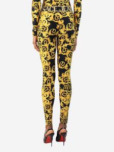 Versace Jeans Couture Black printed leggings - size UK 6