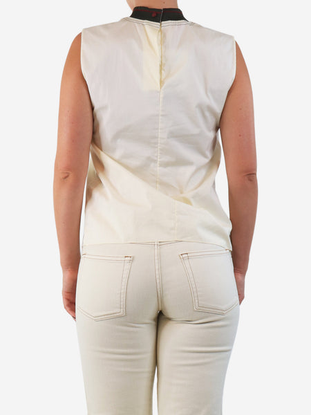 Cream sleeveless top - size UK 8 alternate image