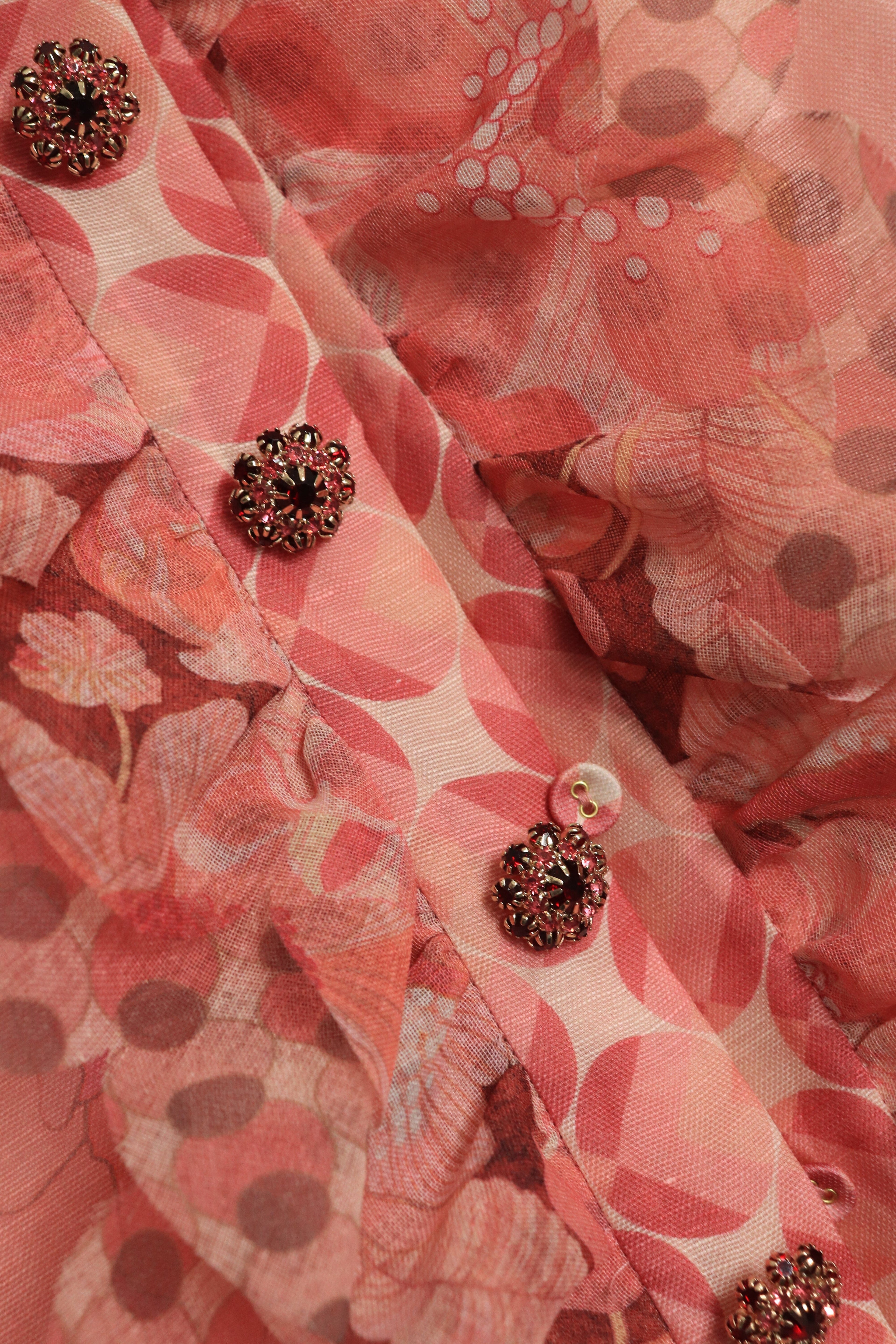 Pink sheer ruffled blouse - size UK 14 Tops Zimmermann 