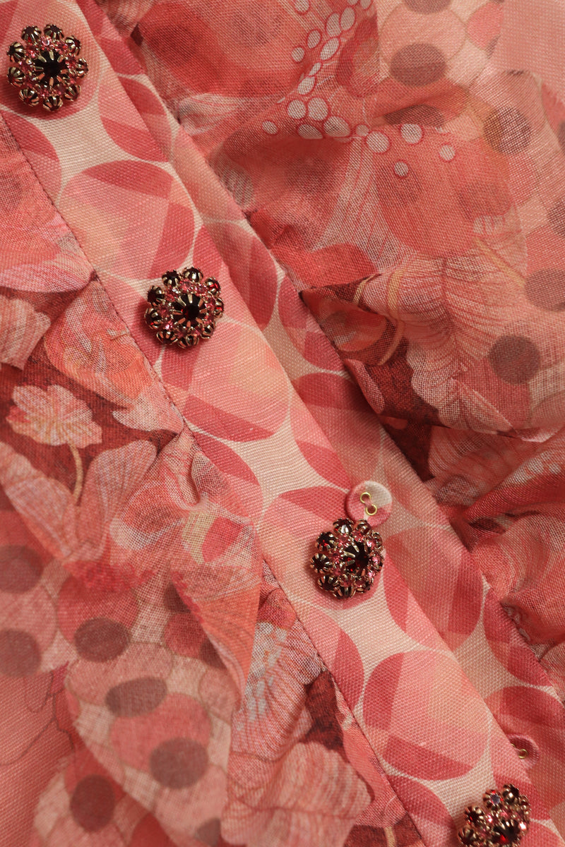 Pink sheer ruffled blouse - size UK 14 Tops Zimmermann 