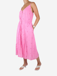 Velvet Pink sleeveless floral midi dress - size XS