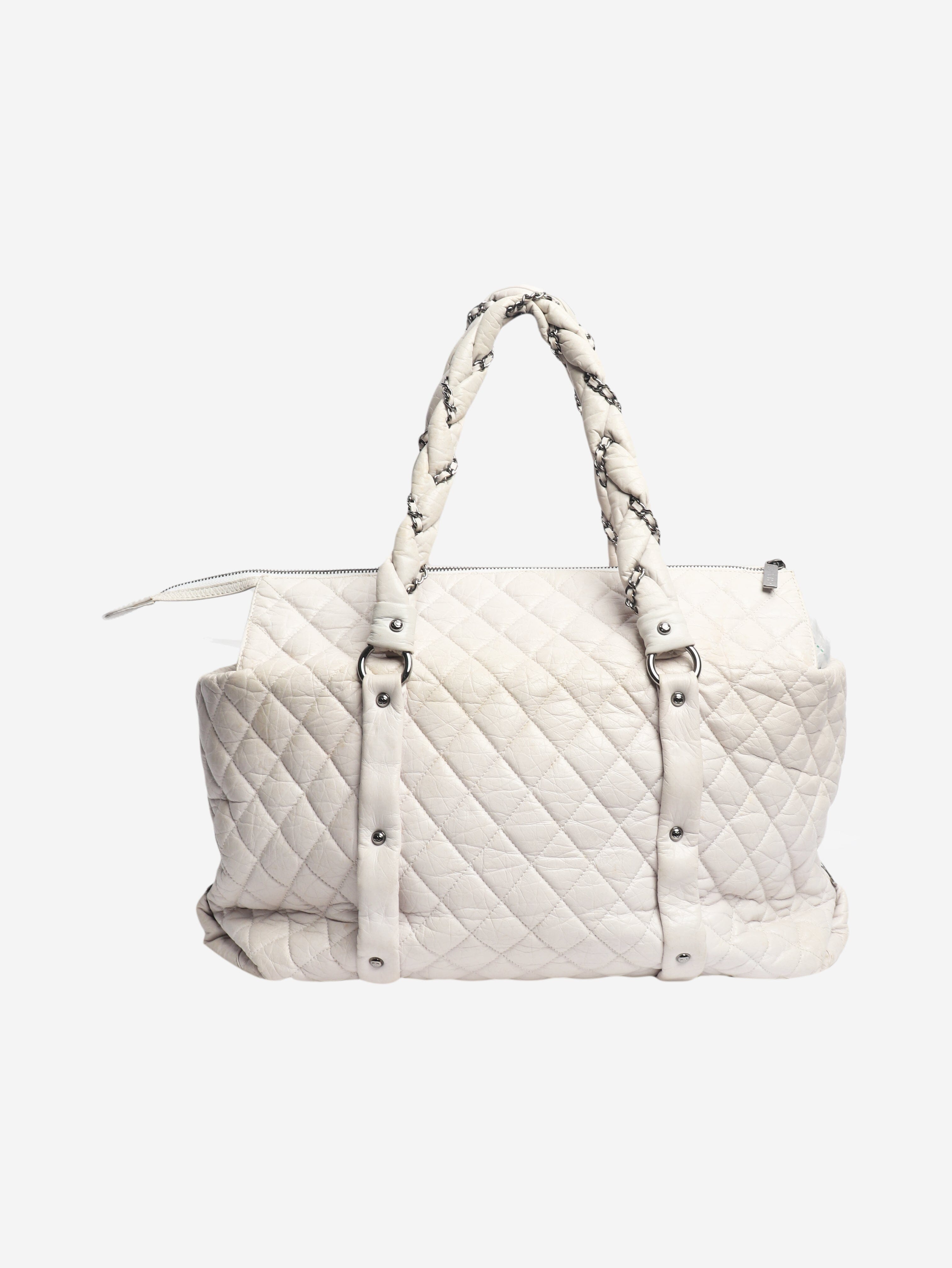 White vintage 2005 quilted leather tote Tote Bags Chanel 