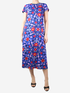 La Double J Blue floral-printed sport swing dress - size M