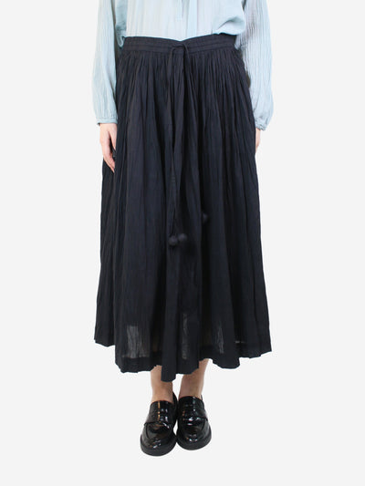 Black creased midi skirt - size UK 12 Skirts Zen Ethic 