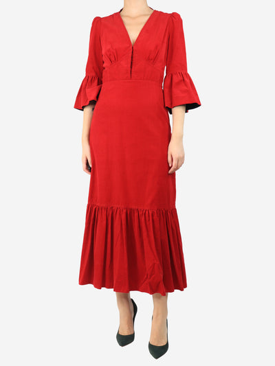 Red corduroy dress - size UK 10 Dresses Cefinn 