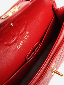 Chanel Red vintage 1986 small lambskin Classic Double Flap bag