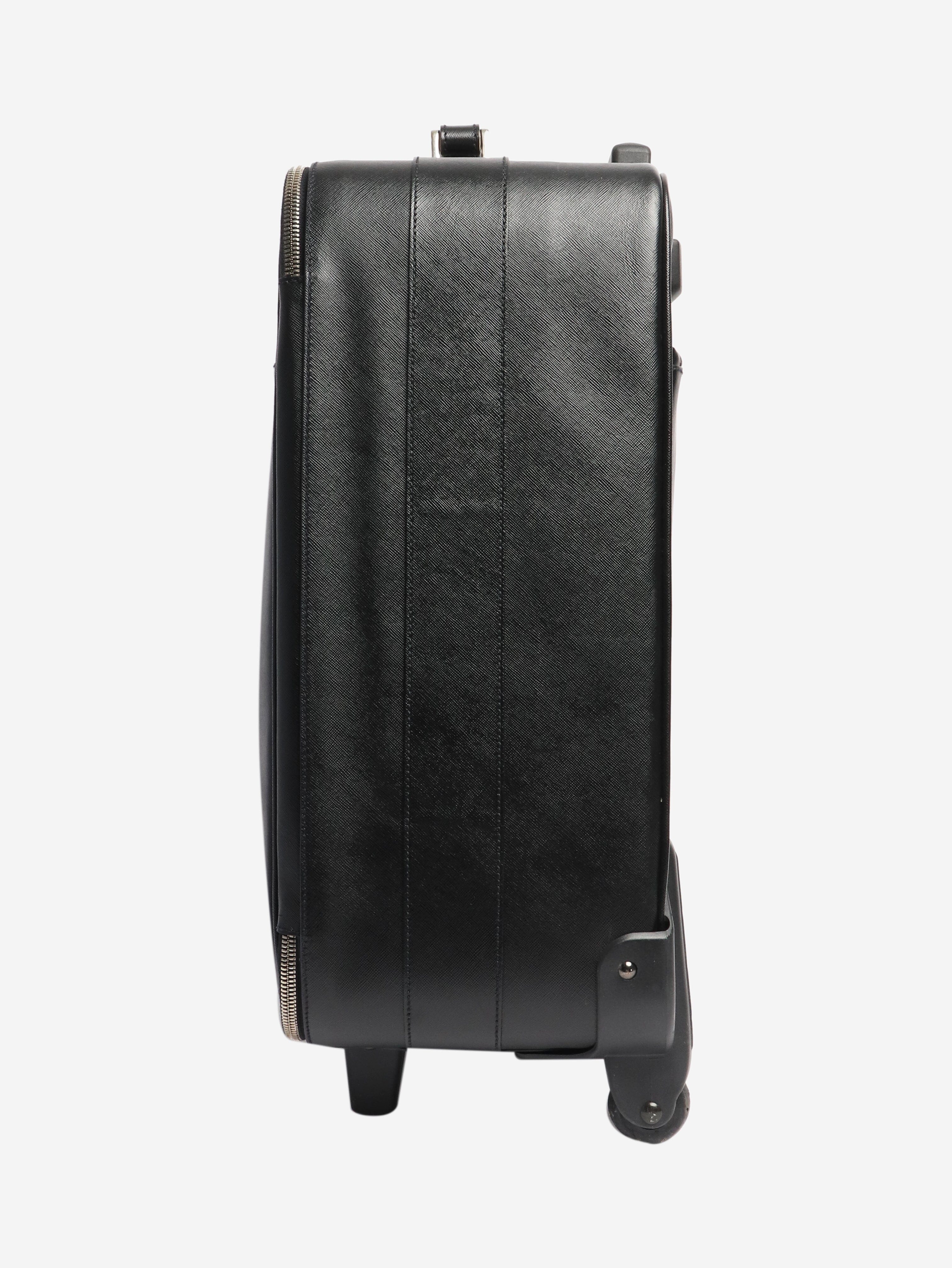 Black Saffiano leather trolley case Luggage & Travel Bags Prada 