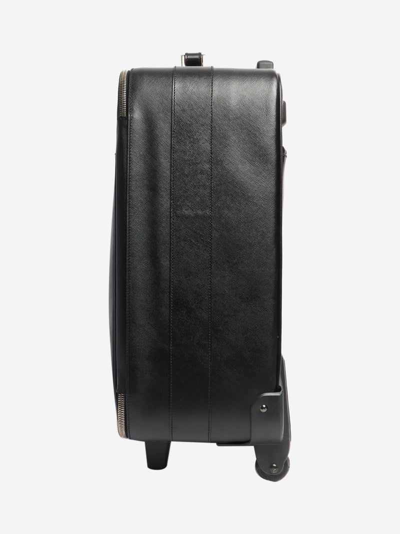 Black Saffiano leather trolley case Luggage & Travel Bags Prada 