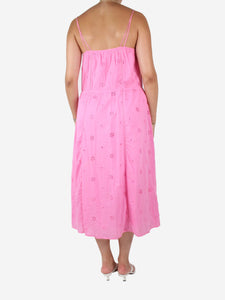 Velvet Pink sleeveless floral midi dress - size XS