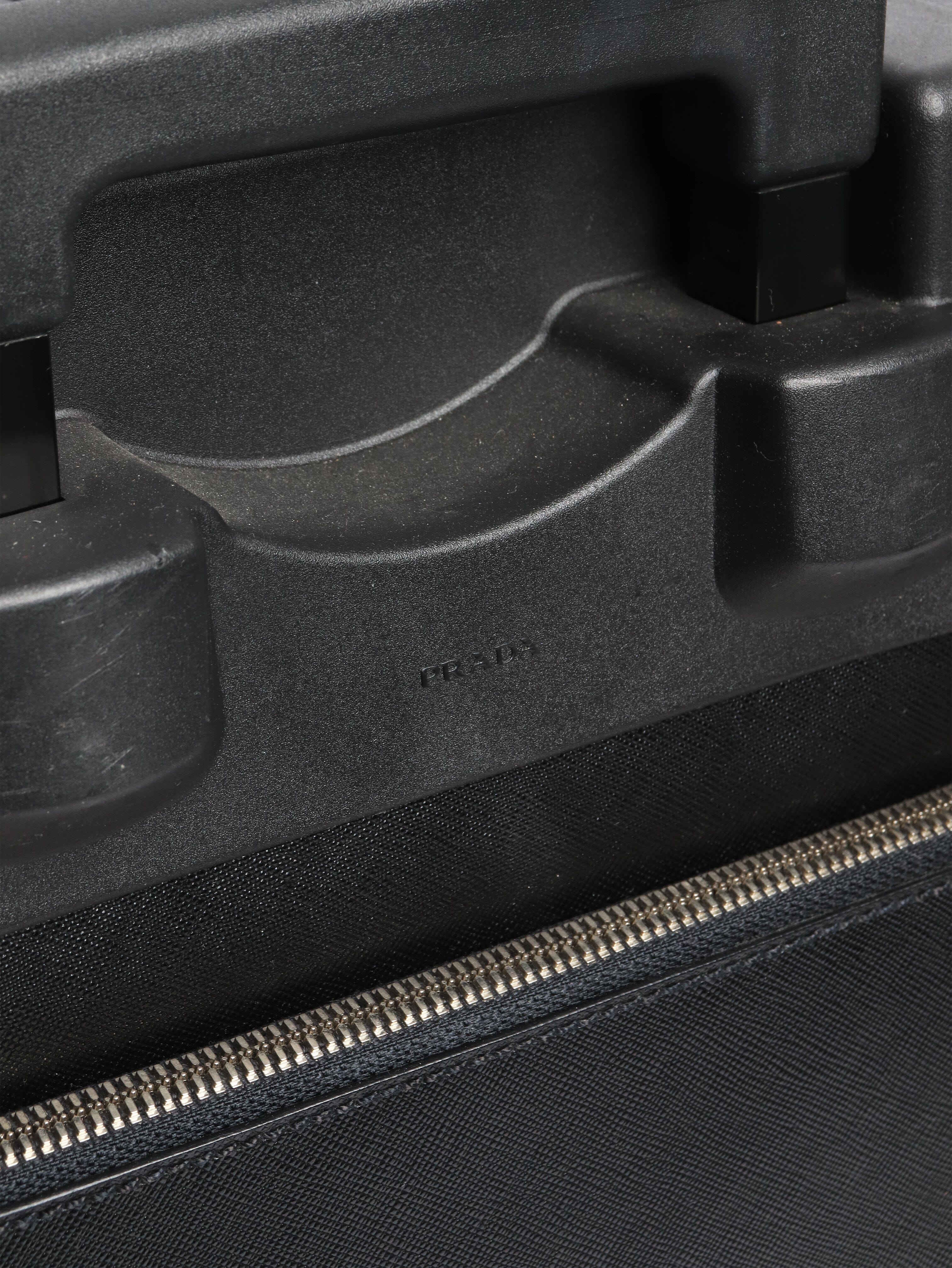 Black Saffiano leather trolley case Luggage & Travel Bags Prada 