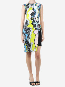 Versace Multi sleeveless gathered mini dress - size UK 6