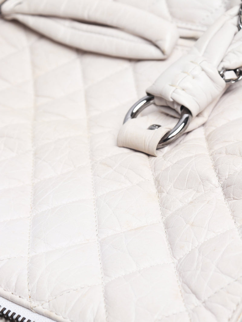 White vintage 2005 quilted leather tote Tote Bags Chanel 