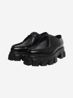 Black platform lace-up shoes - size UK 8 Flat Shoes Prada 