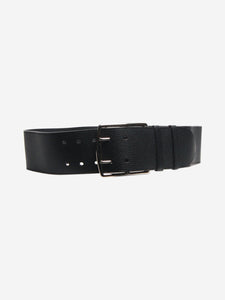 Hermes Black wide double-pin leather belt