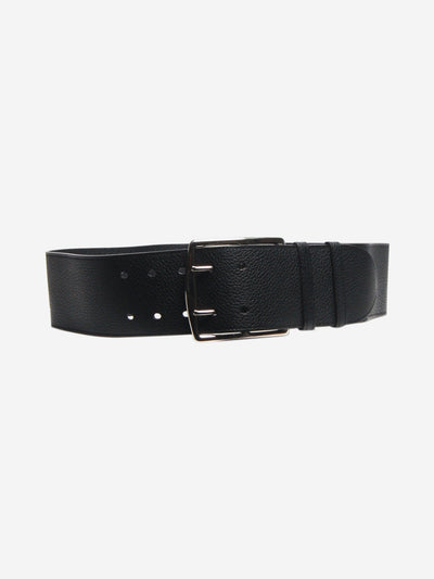 Black wide double-pin leather belt Belts Hermes 