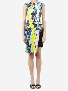 Versace Multi sleeveless gathered mini dress - size UK 6