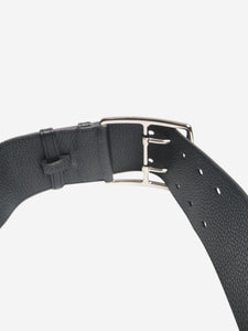 Hermes Black wide double-pin leather belt