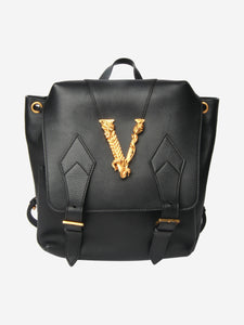 Versace Black leather backpack