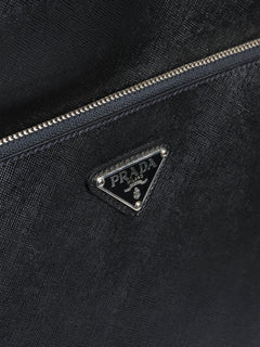 Black Saffiano leather trolley case Luggage & Travel Bags Prada 