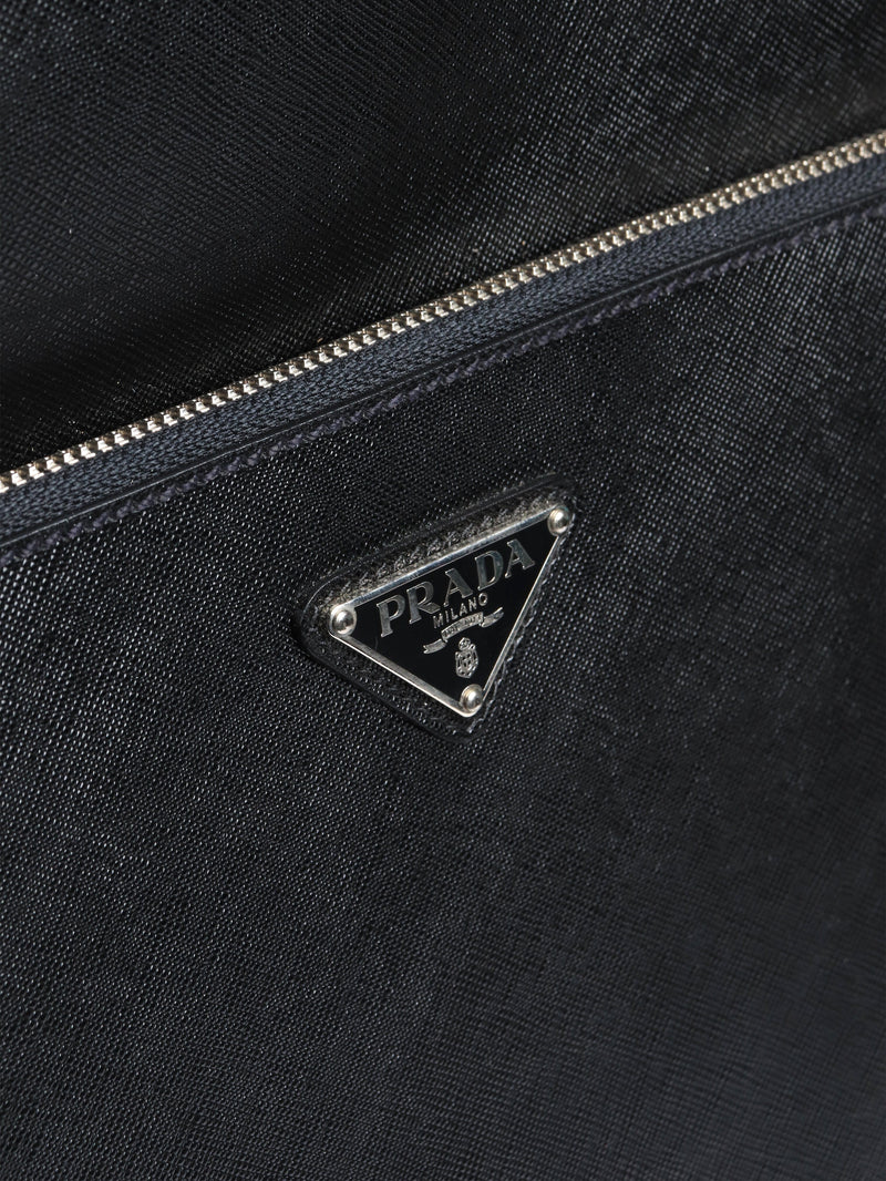 Black Saffiano leather trolley case Luggage & Travel Bags Prada 